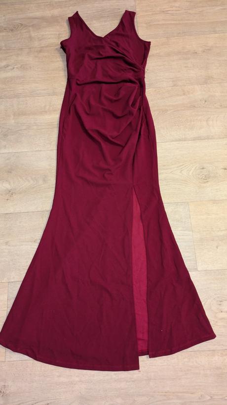 Ka533 plesové maxi šaty s rozparkem vel. s, s