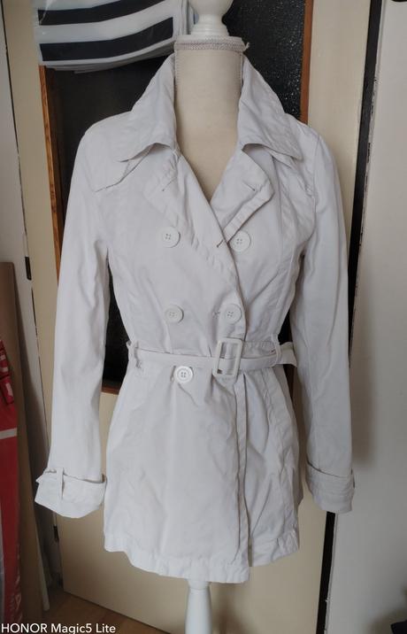 Jarní bílý trenčkot vel s-m, m