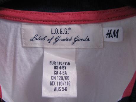 Bavlněné letní šaty, modro bílé h&m, h&m,116