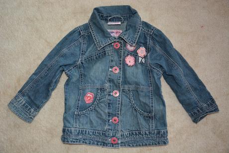 Džínová bunda s kytičkama, dopodopo,98