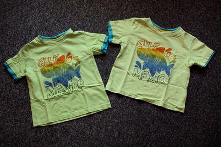 2x zelenkavé tričko, lupilu,98