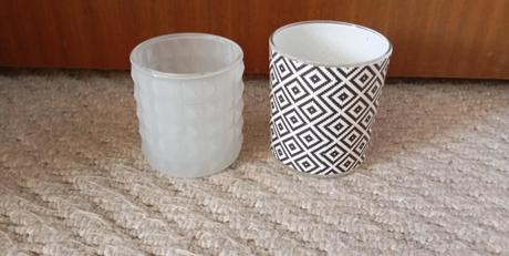 2x skleněný svícen na svíčku, cena celkem, 