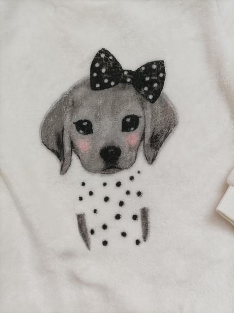 Plyšová mikina s pejskem h&m vel.110/116, h&m,110