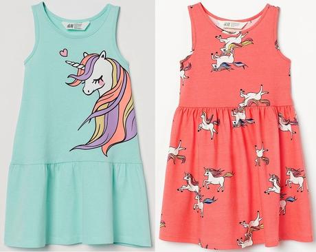 Letní šaty h&m jednorožci dívčí, h&m,92