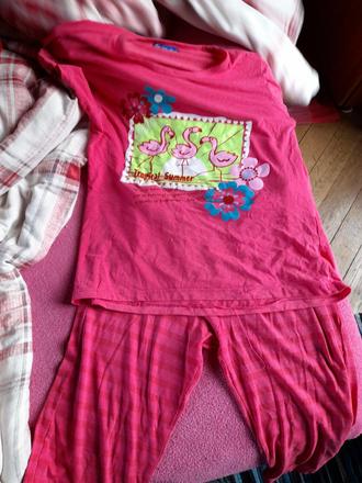 Pyžamo tříčtvrťáky s plameňákem starší, 128