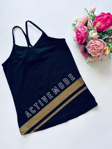 Tílko černé sportovní - v.122/128, h&m,122