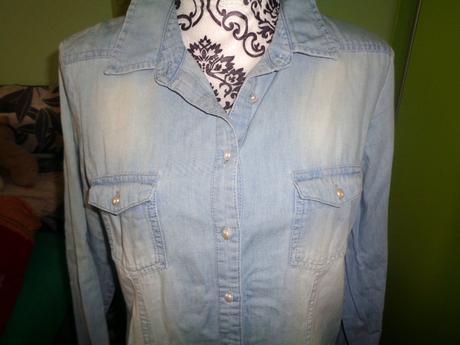 Světle modrá džínová košile s perličkami, orsay,40