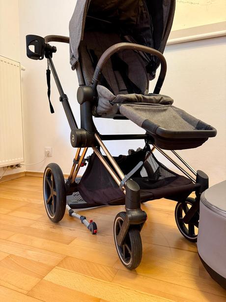 Cybex priam rose gold manhattan grey 3v1 + korba, cybex,cybex priam 3