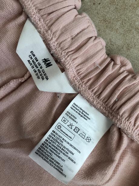 H&m ruzove bavlnene sortky 158, h&m,158