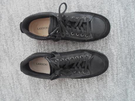 Černé boty polobotky kožené, lasocki,38
