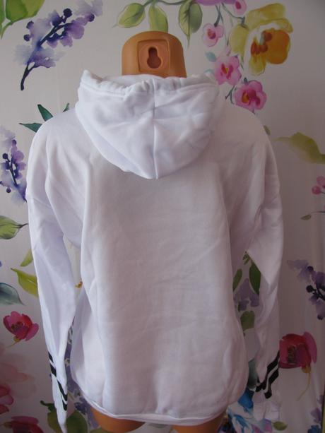 Bílá mikina s kapucí s obrázky, 164