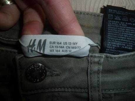 Khaki šortky, h&m,164