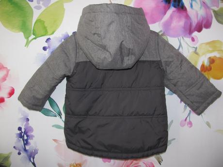 Šedá zimní bunda s kapucí v.6-9 měs., baby,74