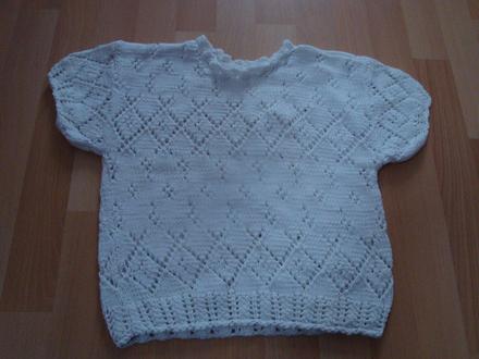 Svetřík pletený - bílý, vel. 5/6 let, 128