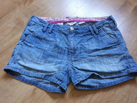 Bezva lehoučké džínové riflové kraťasy šortky, h&m,158