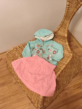 Kytičková mikina roxy 80/86 + růžová sukně next, roxy,80