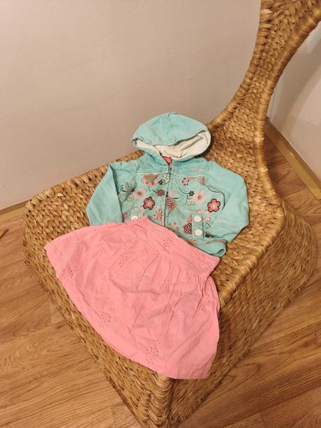 Kytičková mikina roxy 80/86 + růžová sukně next, roxy,80