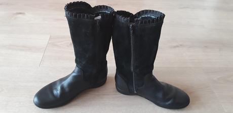 Černé kožené kozačky clarks vel. 34, clarks,34
