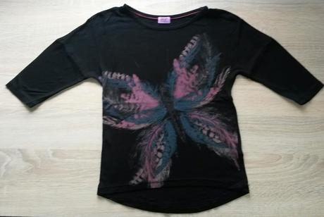 Černé tričko s motýlem vel. 122, f&f,122
