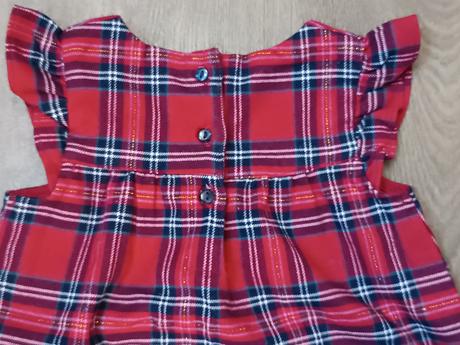 Kostkované vánoční šaty h&m, vel. 86 (12-18 měs), h&m,86