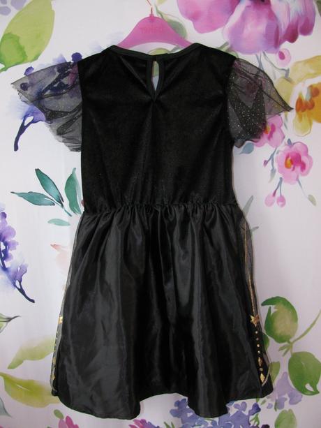 Karneval-černo zlaté svítící šaty malá kouzelnice,