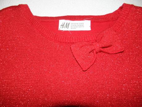 Dívčí tenčí svetr s mašličkou zn. h&m vel.134/140, h&m,134
