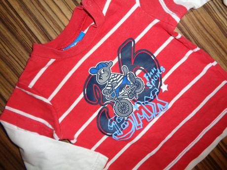 Krásné červenobílé pruhované tričko, topolino,74