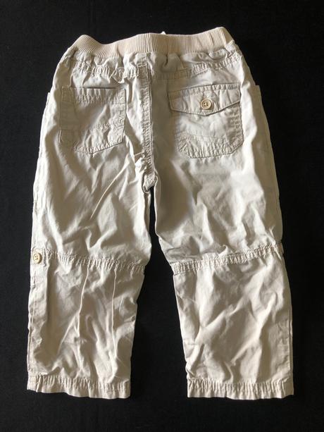 Vel. 80 béžové plátěné kalhoty roll-up, 80