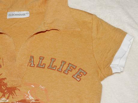 Oranzove tricko s limeckem od clockhouse c&a v xs, clockhouse,xs