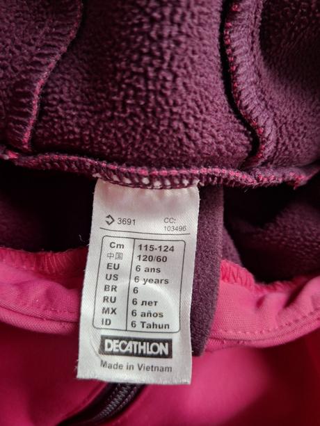 Softshelové bundy 5 a 6 let, quechua,116