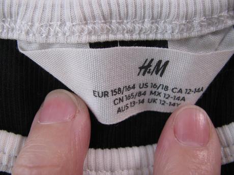 Crop top pružné řádkované letní tričko h&m, h&m,164