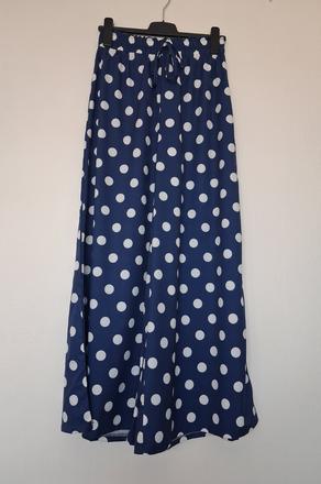 Široké letní modrobílé kalhoty vel. l-xl - n.o.v.é, l / xl