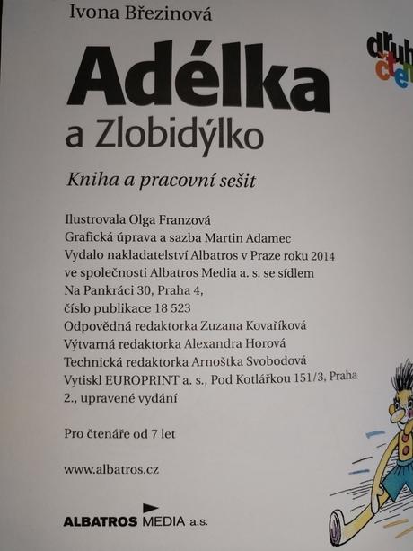 Dětská kniha adélka a zlobidýlko, 
