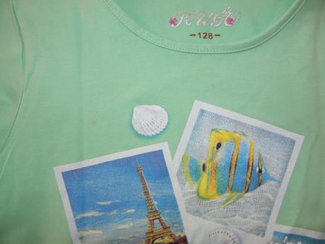 Dívčí zelené tričko zn. kugo vel.128, kugo,128