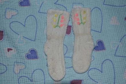 Bílé chlupaté ponožky pro holčičku, 86