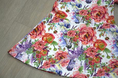 Šaty noemi - jednorožci v kvítí - limitka, 80 - 140