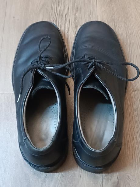 Černé kožené polobotky prabos, vel.27 1/2, 42