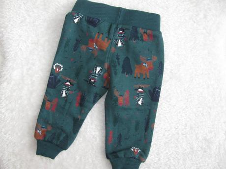 Kojenecké tmavě zelené bavlněné tepláčky s obrázky, primark,68