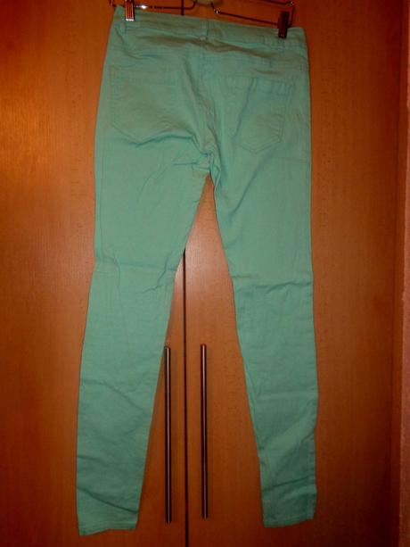 Mentolově zelené elastické skinny, m