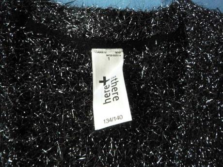 Třpytivý slavnostní delší svetr c&a vel. 134, c&a,134