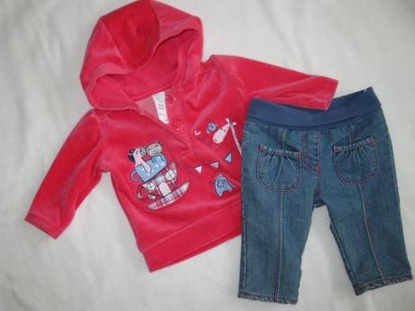 Semišová mikinka + džíny - nenošené, marks & spencer,56