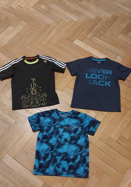 3x sportovní tričko 134/140, adidas,134