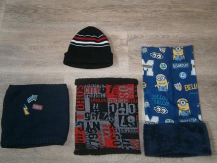 Čepice + nákrčníky vel. 122, 122