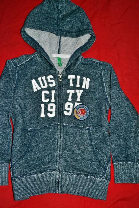 Bavlněná mikina benetton na zip v.98/104, benetton,98