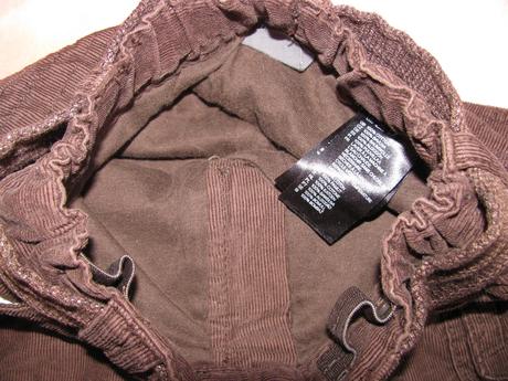 Zateplené hnědé manšestrové kalhoty h&m, h&m,86