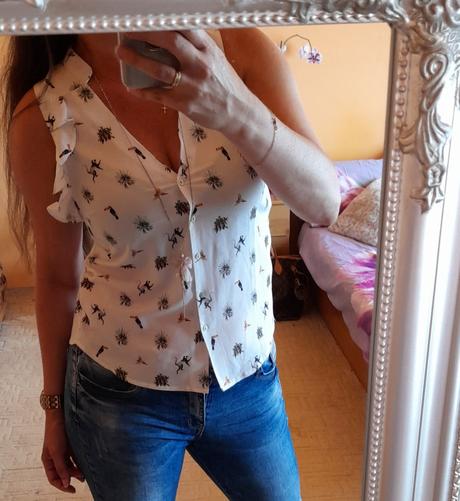 H&m letní halenka s opičkami a tukany, h&m,s