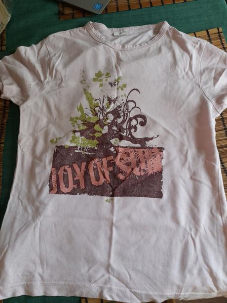 Bílé tričko nošené dcerkou 128, 128