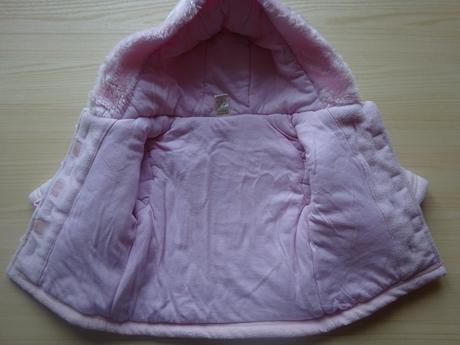 Fleesový kabátek růžový, vel. 62, tiny ted,62