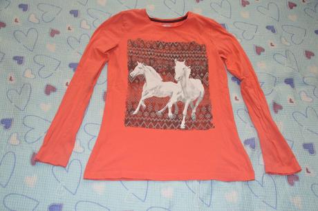 Bavlněné triko dlouhý rukáv koně, f&f,152