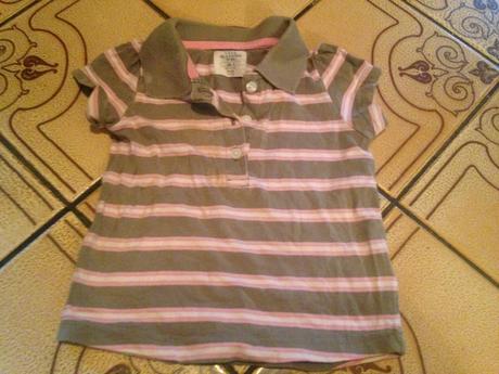 Dívčí tričko s límečkem, proužky vel. 68 - 74, l.o.g.g.,68